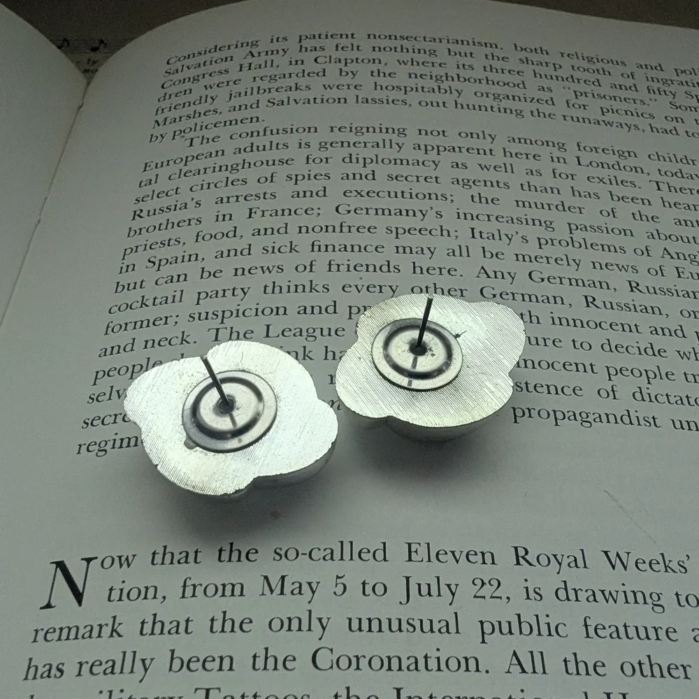 Silver Swirl Silver Plastic Earrings - Picture 3 of 7